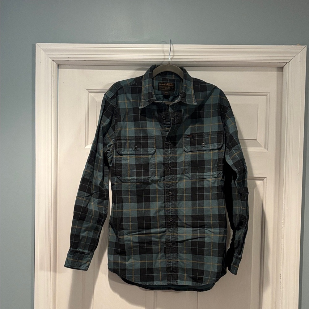 Filson Green, Black and Gold Field Flannel EUC